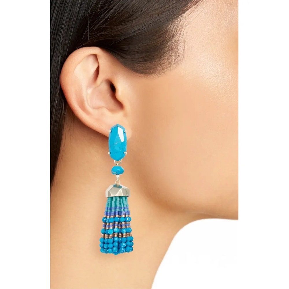 Kendra Scott Dove Tassel Earrings in Turquoise - Picture 2 of 6